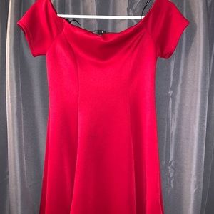 Off the shoulder red dress